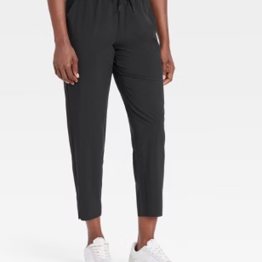 Set of 3 pairs Womens Stretch Woven HighRise Taper Pants All In Motion Black XXL
